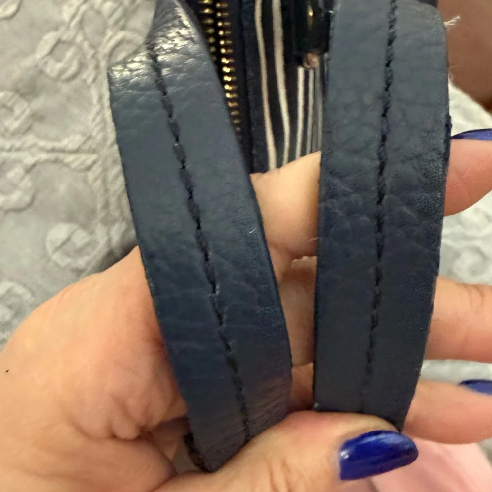 Kate Spade Navy and White Striped Royal Blue Satchel. Slight edge wear. - Picture 10 of 10